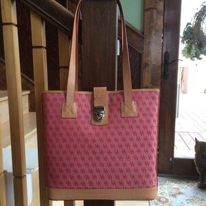 Dooney & Bourke Pink and Tan Shoulder Bag